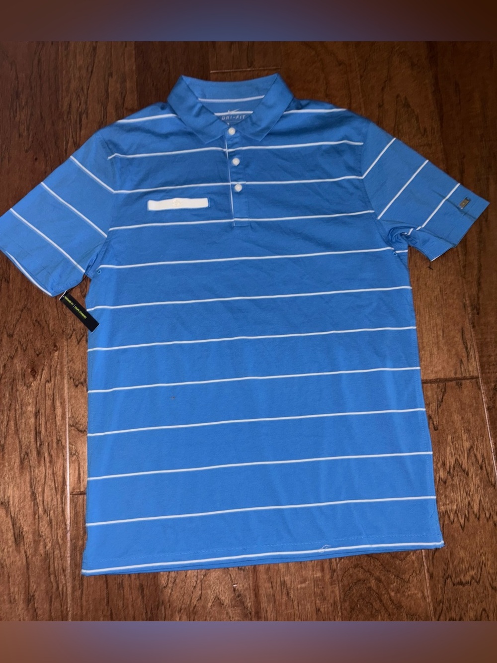 Nike Polo Dri-Fit Player Striped Golf Polo Blue NWT Size Medium